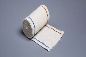 Bandagem elástica lisa de spandex com linhas vermelhas e azuis