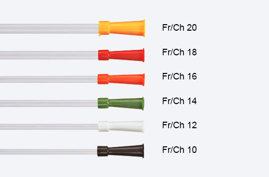 Tamanho do cateter Nelaton